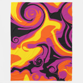 Orange, Schwarz, Rosa und Gelb Fleecedecke