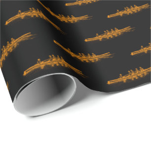 Orange Schwarz Rudern Ruderer Crew Mannschaft Wass Geschenkpapier