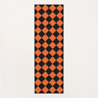 Orange-Schwarz-Schachbrettmuster Yogamatte