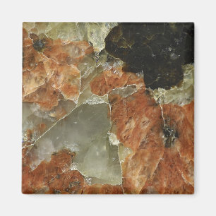 Orange, Schwarz und Clear Quarz Magnet