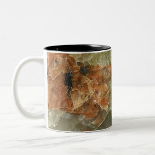 Orange, Schwarz und Clear Quarz Zweifarbige Tasse
