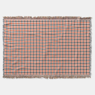 Orange Schwarz und Weiß Gingham Karo Decke