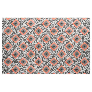 Orange Schwarz-weiße Diamantmuster Stoff