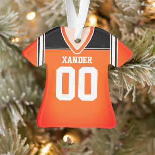 Orange/Schwarz/Weiße Football-Trikot Ornament