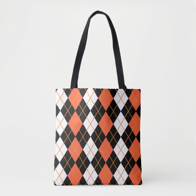 Orange Schwarz-weiße Raute Diamond Design (Vorderseite)