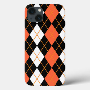 Orange Schwarz-weiße Raute Diamond Design Case-Mate iPhone Hülle