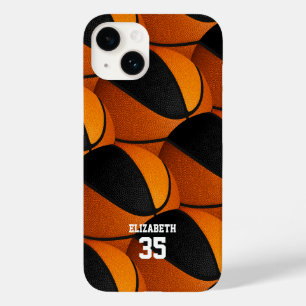Orange schwarze Basketball-Mannschaft farbig Jungs Case-Mate iPhone 14 Hülle