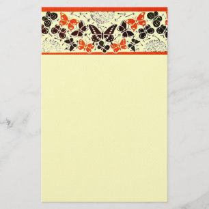 ORANGE SCHWARZE EXTRAVAGANTE SCHALTFLÄCHEN, Creme Briefpapier
