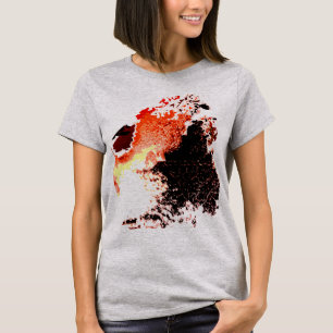 Orange Schwarze Gelbe Airbrush-Farbspritzer-Design T-Shirt