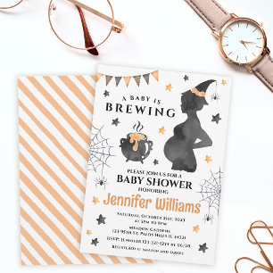 Orange schwarze Hexe Baby-Party - Baby ist auf dem Einladung