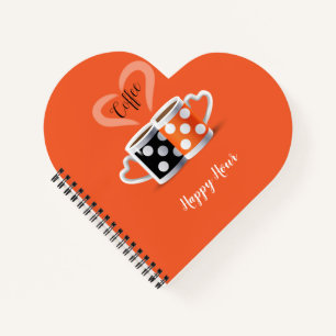 Orange + Schwarze Kaffee Farbe Modernes Design Notizbuch