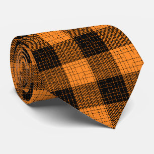 Orange Schwarze Kreuzschachtabbildung Büffel Karo Krawatte