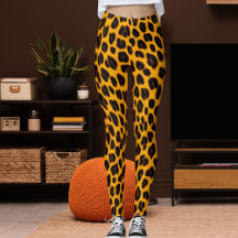 Orange Schwarze Leoparden-Safari-Spaß-Musterdruck