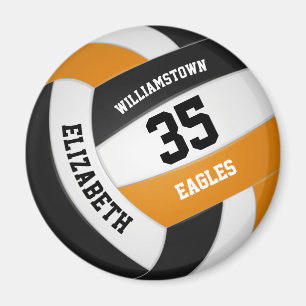 Orange schwarze Mannschaft farbig Jungs Volleyball Magnet