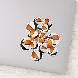 Orange schwarze Mannschaftsfarben Basketballspiele Aufkleber