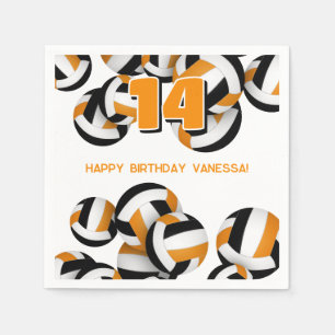 Orange schwarze Mannschaftsfarben - Volleyball-Kin Serviette
