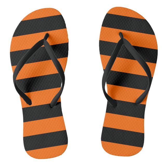 Orange/Schwarze Streifen Flip Flops (Fußbett)