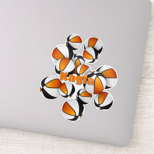 orange schwarze Teamfarben Basketbälle Spielername Aufkleber