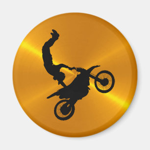 Orange-schwarzer MotoCross-Magnet Magnet