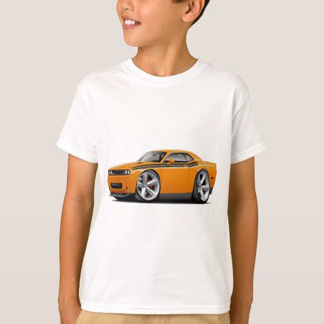 Orange-Schwarzes Auto 2009-11 Herausforderer T-Shirt (Vorderseite)