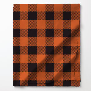 Orange-schwarzes Büffel-Karo-Muster Stoff