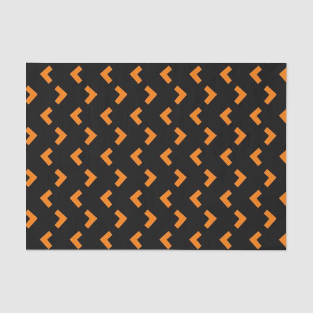Orange schwarzes MusterSeidenpapier Seidenpapier (Vorderseite)