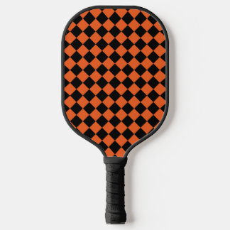 Orange-Schwarzes Schachbrettmuster Pickleball Schläger