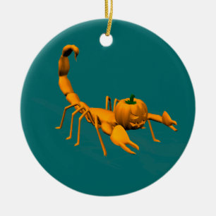 Orange Scorpion Keramik Ornament