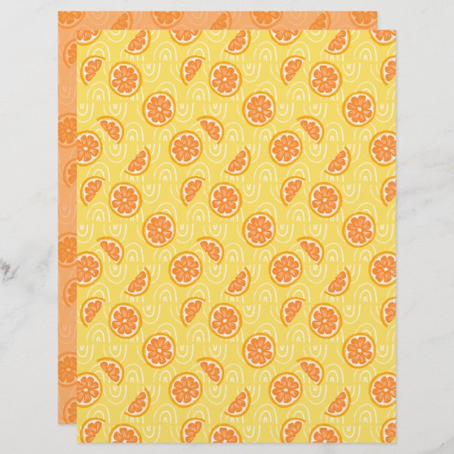 Orange Scrapbook Paper (Vorne/Hinten)