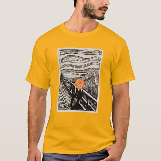 Orange Scream - Altered Art T-Shirt (Vorderseite)