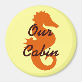 Orange Sea Horse Stateroom Door Marker Magnet