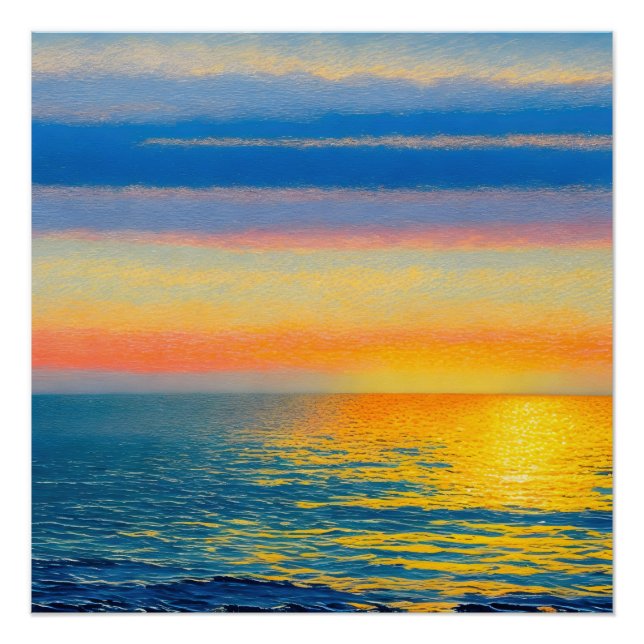 Orange Sea Sunset Poster (Vorderseite)