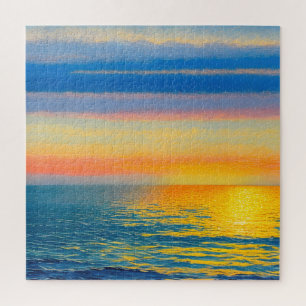 Orange Sea Sunset Puzzle