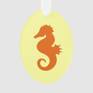 Orange Seepferd Ornament