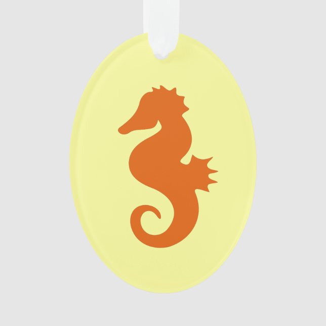 Orange Seepferd Ornament (Vorderseite)