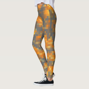 Orange Senf Navy Aquamarin Streifen Leggings
