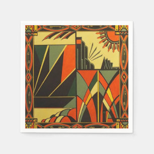 orange Serviettensatz des Kunst-Dekos Serviette
