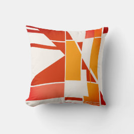 Orange Shades Cora auf Off-White Geometric Abstrak Kissen