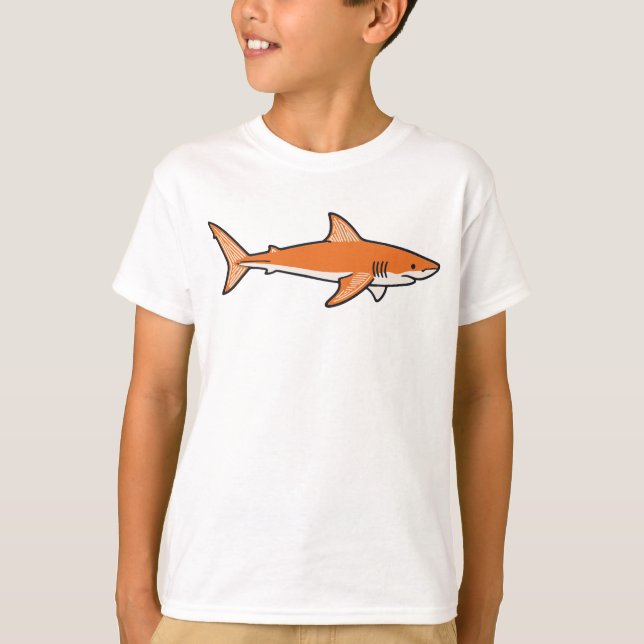 Orange Shark Kids T-Shirt – Fun and Playful Ocean  (Vorderseite)
