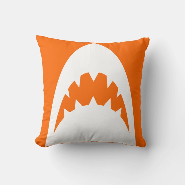 ORANGE SHARK PILLOW SERIEN. ANDERE FARBEN VERFÜGBA KISSEN (Vorderseite)