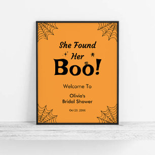 Orange She fand ihr Boo Halloween Brautparty Poster