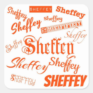 Orange Sheffey Schriftartes - 9569 für Hochzeiten Quadratischer Aufkleber