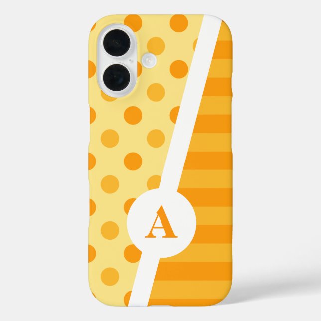 Orange Sherbet Polka Dot and Stripe Pattern Case-Mate iPhone Hülle (Rückseite)