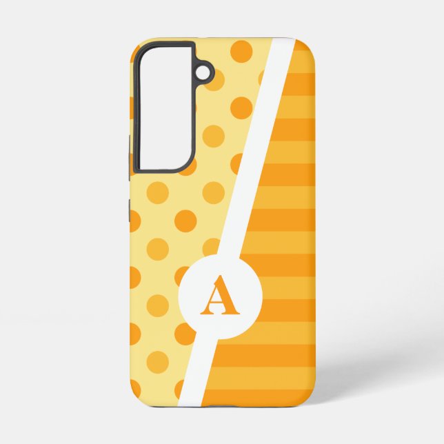 Orange Sherbet Polka Dot and Stripe Pattern Samsung Galaxy Hülle (Rückseite)