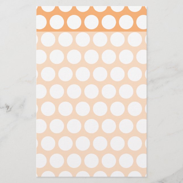 Orange Sherbet und White Polka Dots Briefpapier (Vorderseite)