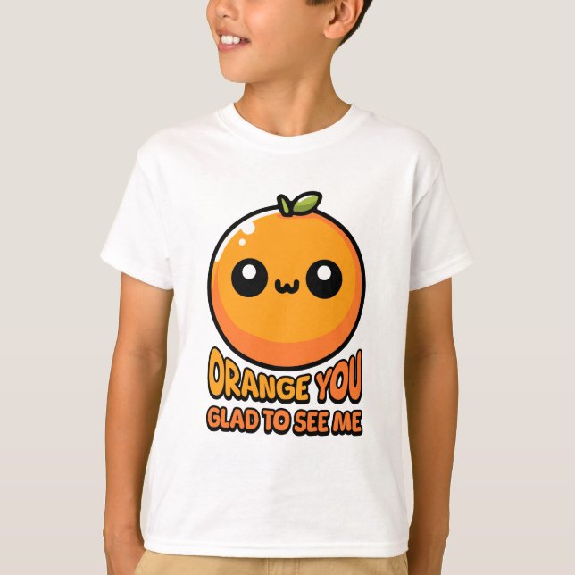 Orange Sie freuen sich, Sie zu sehen! Niedliche Or T-Shirt (Vorderseite)