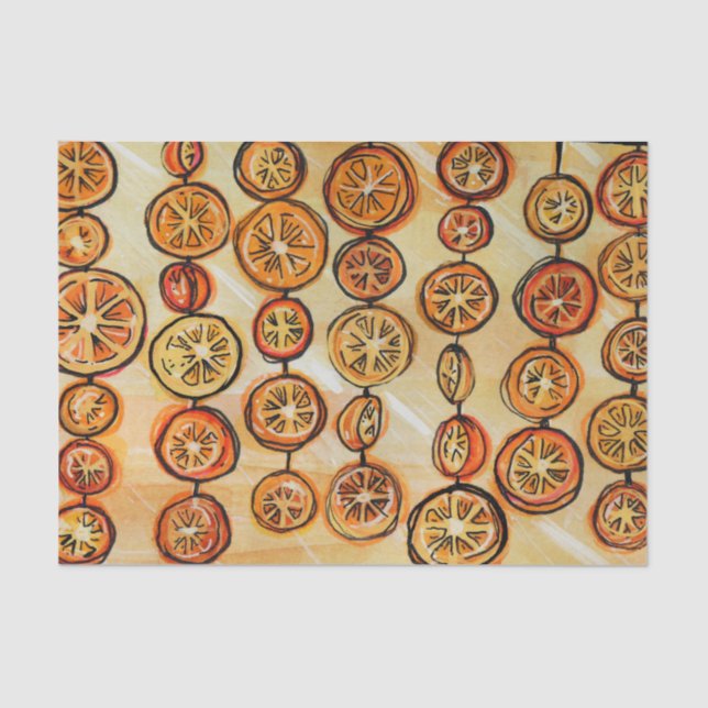 Orange Sie froh, dass es Orangen Muster ist Seidenpapier (Vorderseite)