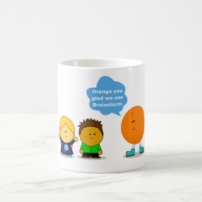 Orange Sie frohe Tasse (Mittel)