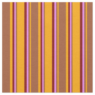 Orange, Sienna, Violet & Maroon Streifen Muster Stoff