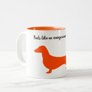 Orange Silhouette Dackel Tasse